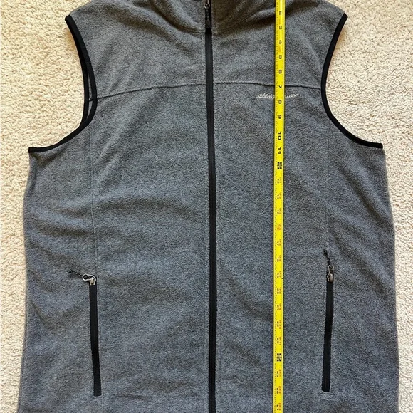 Eddie Bauer Fleece Vest Men’s Tall Large Gray Full Zip - Picture 8 of 9